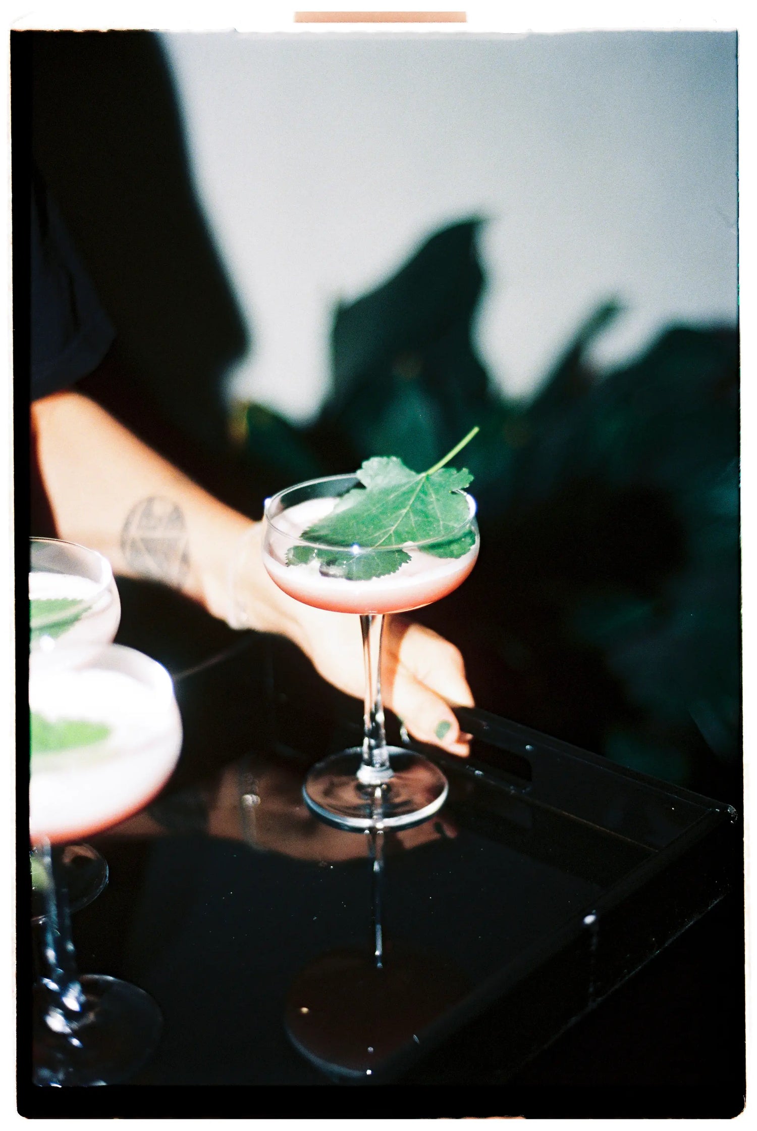 Raspberry and mulberry cocktail